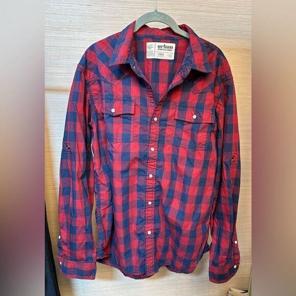 Men’s Urban Pipeline Plaid Long Sleeve - Picture 1 of 7